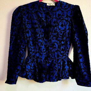 Vintage Weill Boutique Paris Top - Blue - Size Small - Made in France